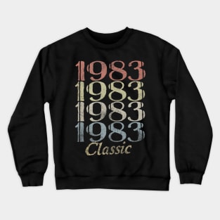 37th Birthday Gift 37 Years Old Retro Vintage 1983 Classic Crewneck Sweatshirt